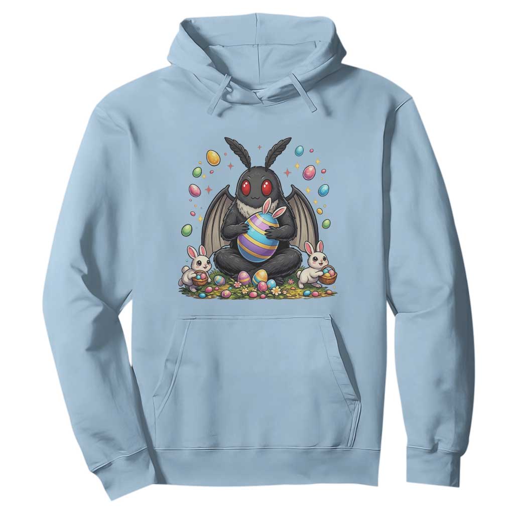 Mothman Easter Bunny Hoodie Funny West Virginia Cryptid Lover Gift TS12 Light Blue Print Your Wear