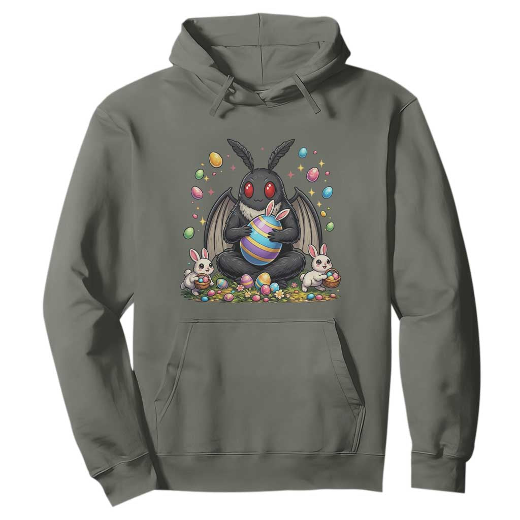 Mothman Easter Bunny Hoodie Funny West Virginia Cryptid Lover Gift TS12 Military Green Print Your Wear