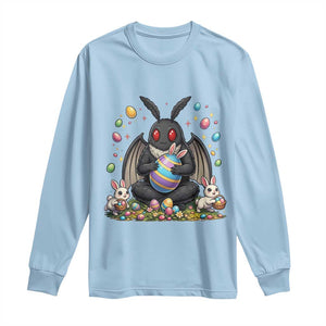 Mothman Easter Bunny Long Sleeve Shirt Funny West Virginia Cryptid Lover Gift TS12 Light Blue Print Your Wear