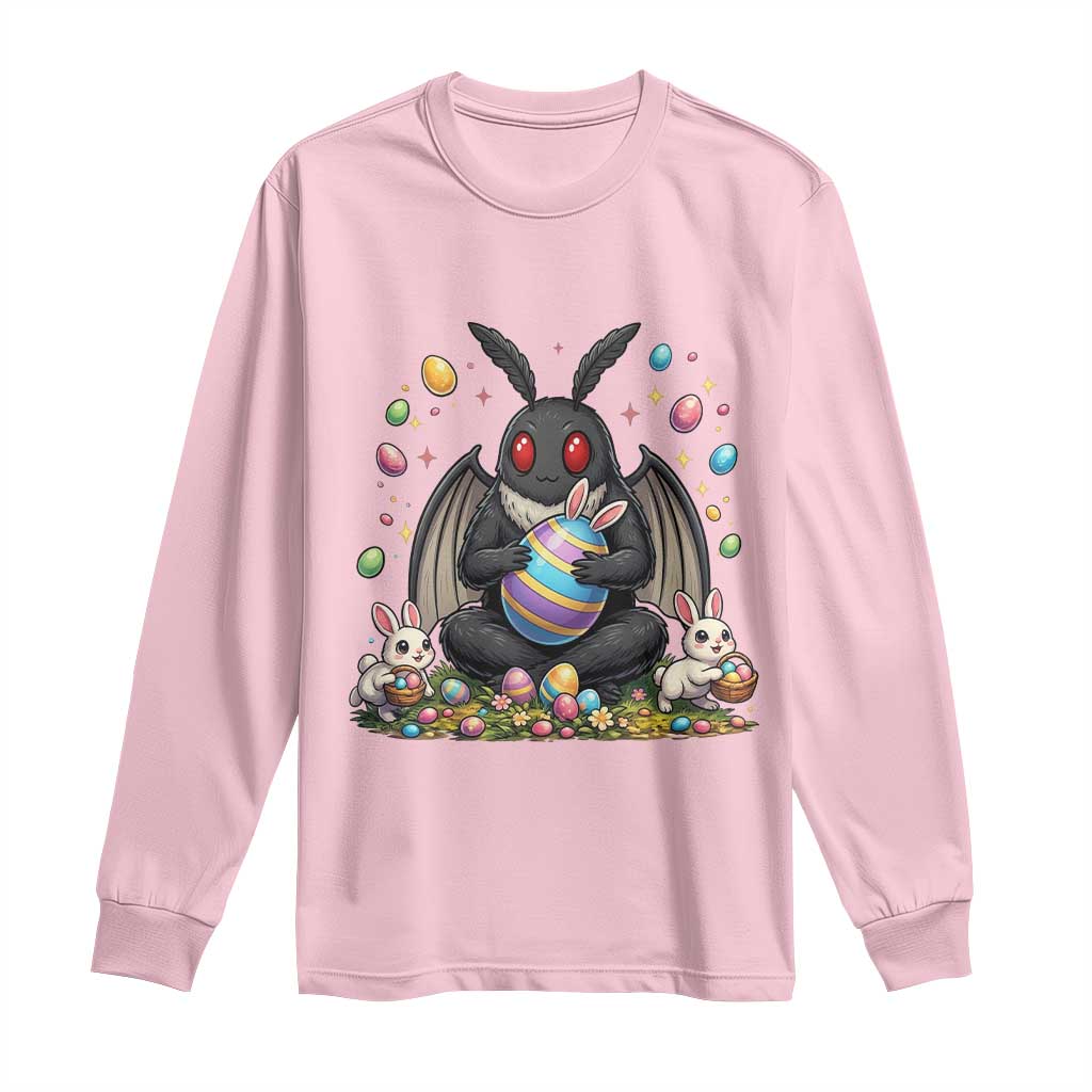 Mothman Easter Bunny Long Sleeve Shirt Funny West Virginia Cryptid Lover Gift TS12 Light Pink Print Your Wear