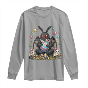 Mothman Easter Bunny Long Sleeve Shirt Funny West Virginia Cryptid Lover Gift TS12 Sport Gray Print Your Wear