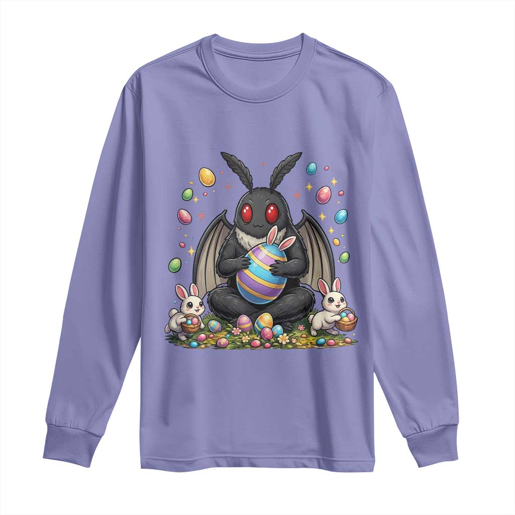 Mothman Easter Bunny Long Sleeve Shirt Funny West Virginia Cryptid Lover Gift TS12 Violet Print Your Wear