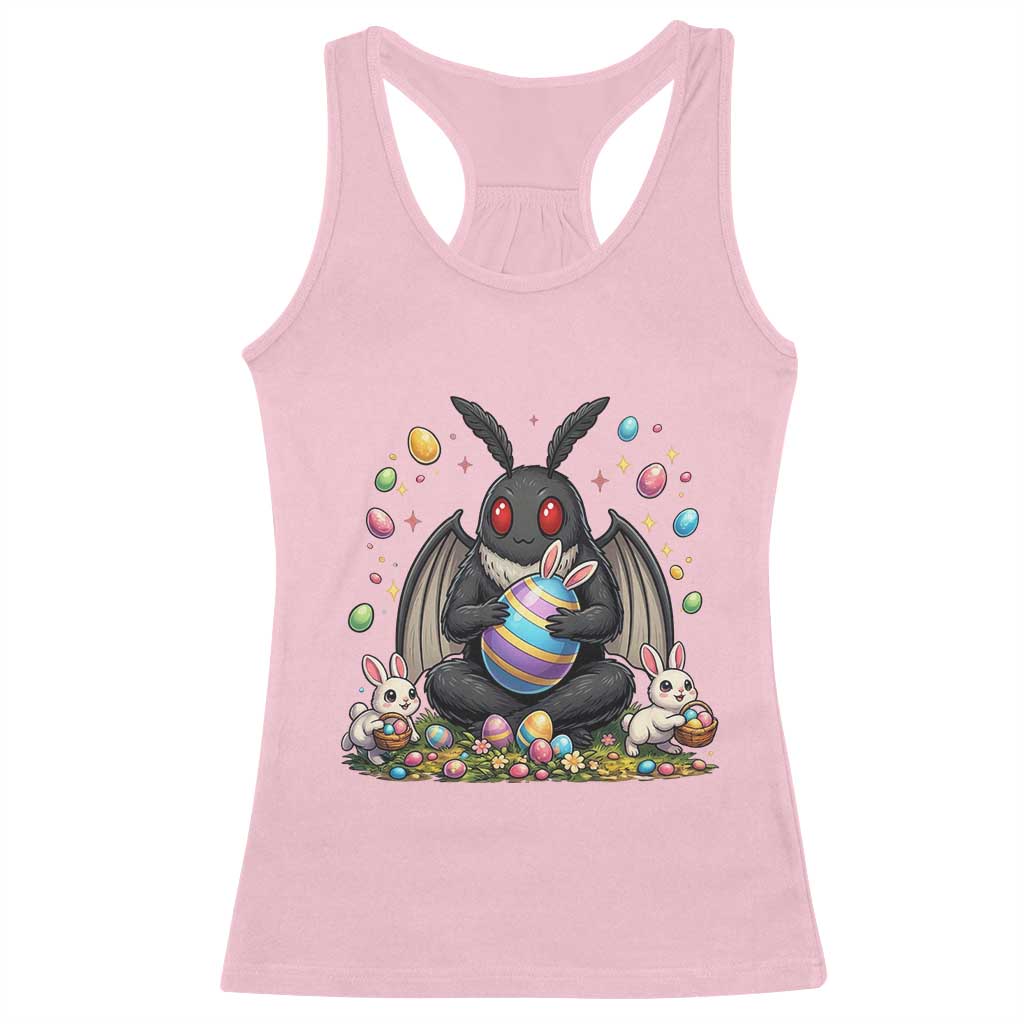 Mothman Easter Bunny Racerback Tank Top Funny West Virginia Cryptid Lover Gift TS12 Light Pink Print Your Wear