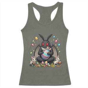 Mothman Easter Bunny Racerback Tank Top Funny West Virginia Cryptid Lover Gift TS12 Military Green Print Your Wear