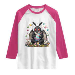 Mothman Easter Bunny Raglan Shirt Funny West Virginia Cryptid Lover Gift TS12 White Heliconia Print Your Wear