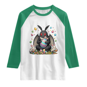 Mothman Easter Bunny Raglan Shirt Funny West Virginia Cryptid Lover Gift TS12 White Kelly Green Print Your Wear