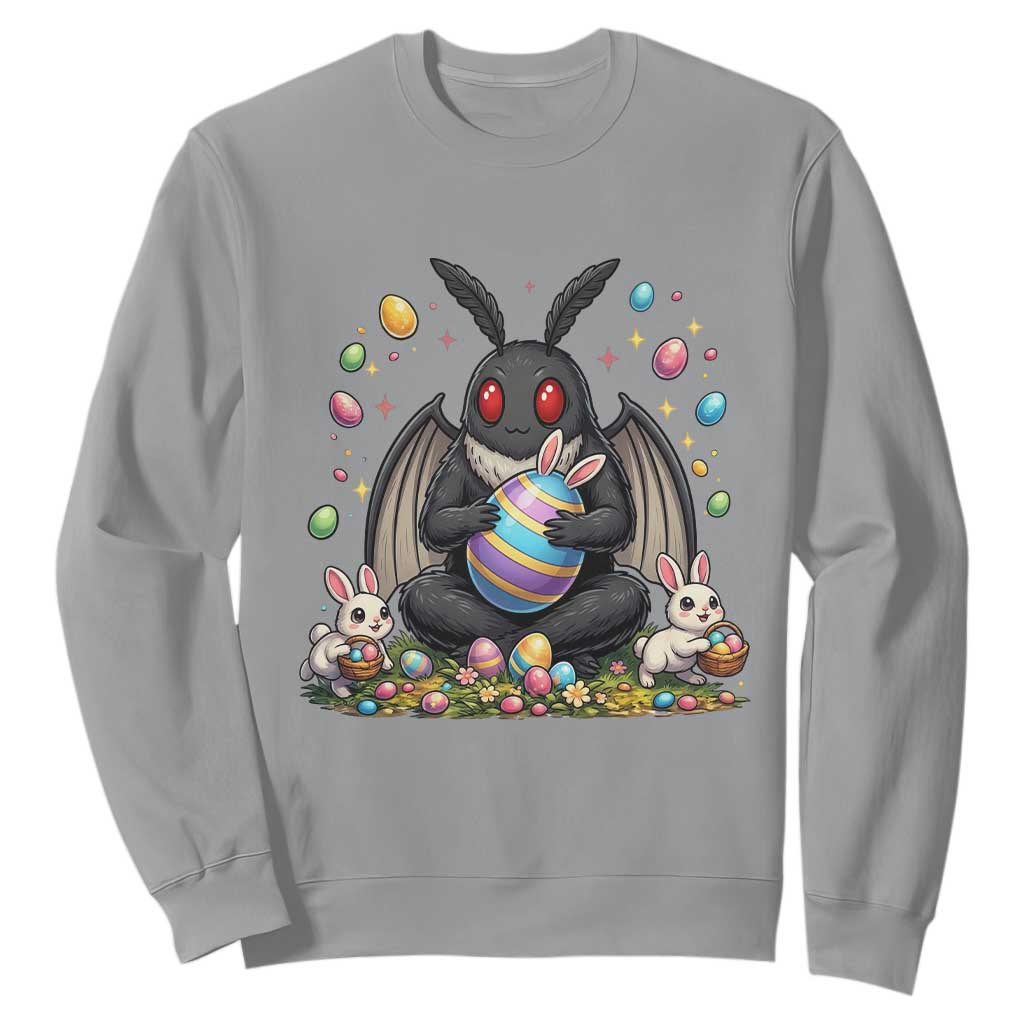 Mothman Easter Bunny Sweatshirt Funny West Virginia Cryptid Lover Gift TS12 Sport Gray Print Your Wear