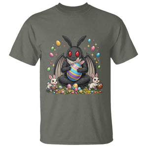 Mothman Easter Bunny T Shirt Funny West Virginia Cryptid Lover Gift TS12 Military Green Print Your Wear