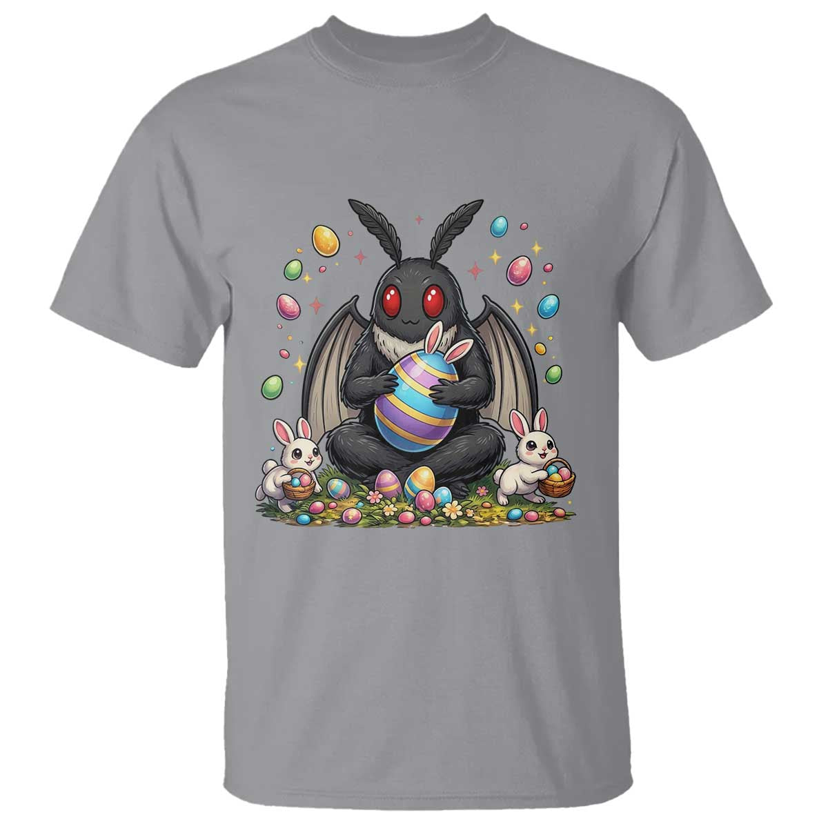 Mothman Easter Bunny T Shirt Funny West Virginia Cryptid Lover Gift TS12 Sport Gray Print Your Wear