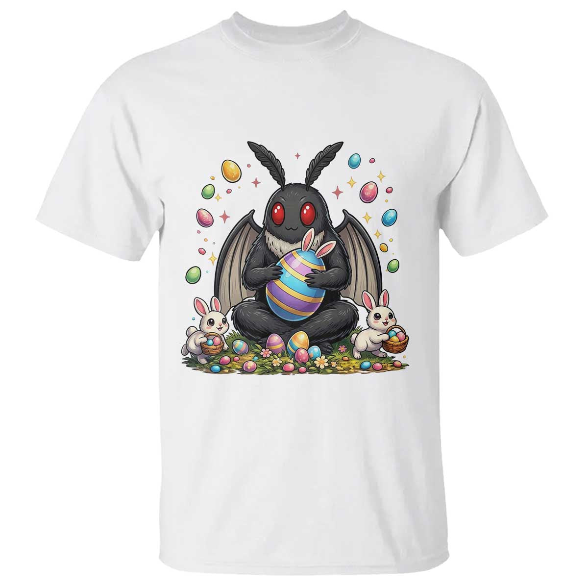 Mothman Easter Bunny T Shirt Funny West Virginia Cryptid Lover Gift TS12 White Print Your Wear