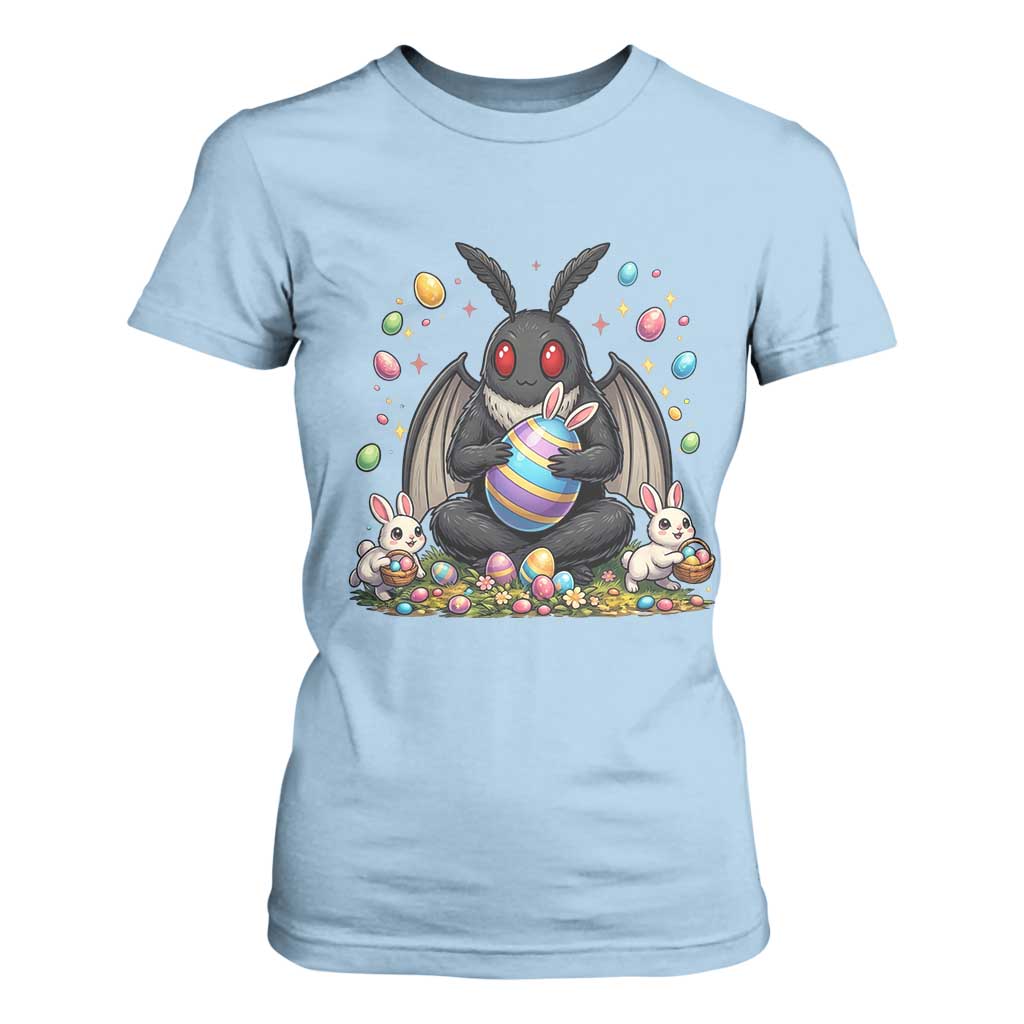 Mothman Easter Bunny T Shirt For Women Funny West Virginia Cryptid Lover Gift TS12 Light Blue Print Your Wear