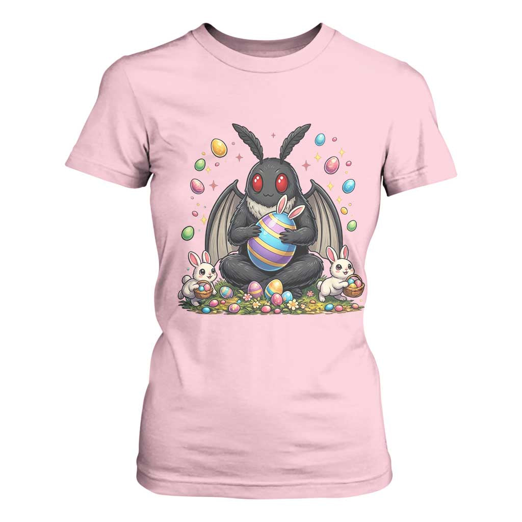 Mothman Easter Bunny T Shirt For Women Funny West Virginia Cryptid Lover Gift TS12 Light Pink Print Your Wear