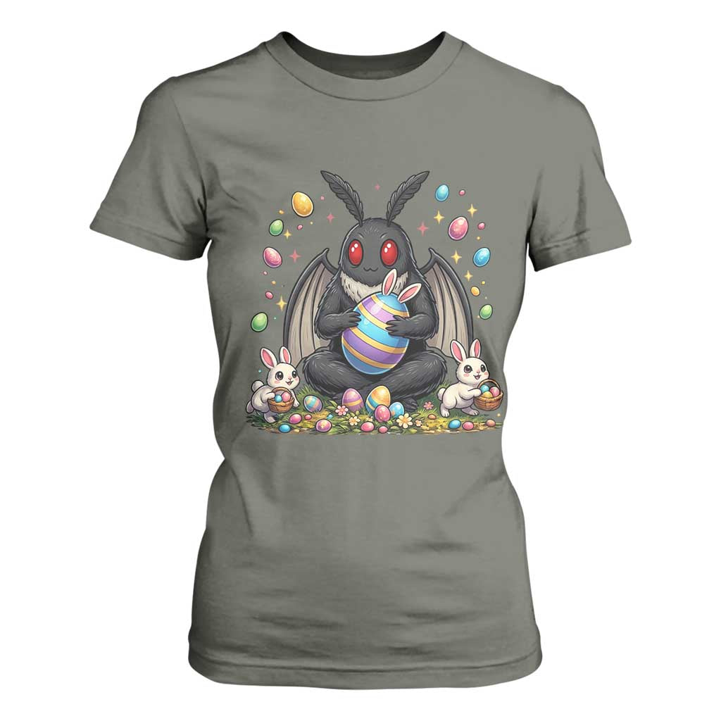Mothman Easter Bunny T Shirt For Women Funny West Virginia Cryptid Lover Gift TS12 Military Green Print Your Wear