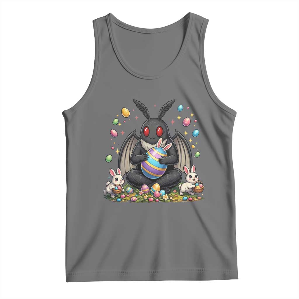 Mothman Easter Bunny Tank Top Funny West Virginia Cryptid Lover Gift TS12 Black Heather Print Your Wear