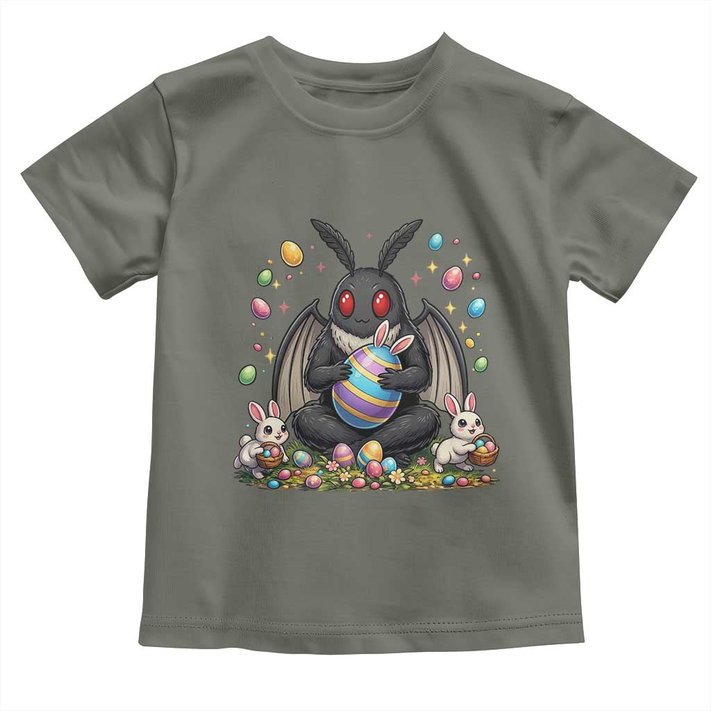 Mothman Easter Bunny Toddler T Shirt Funny West Virginia Cryptid Lover Gift TS12 Military Green Print Your Wear