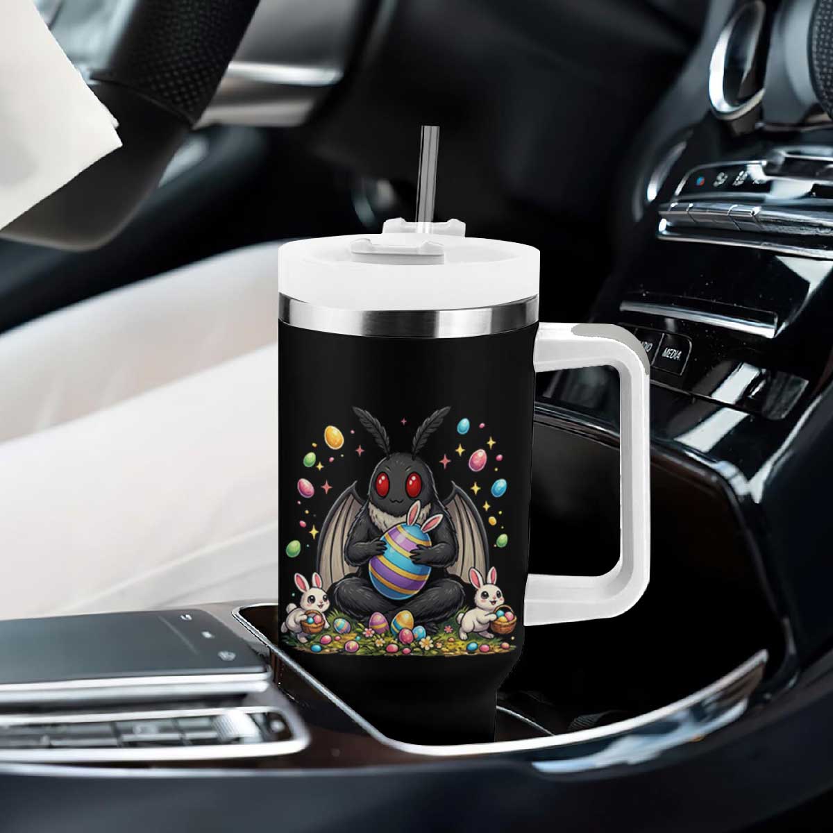 Mothman Easter Bunny Tumbler With Handle Funny West Virginia Cryptid Lover Gift TS12 Print Your Wear