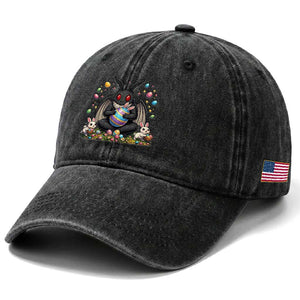 Mothman Easter Bunny Washed Cotton Baseball Cap Funny West Virginia Cryptid Lover Gift TS12 Print Your Wear