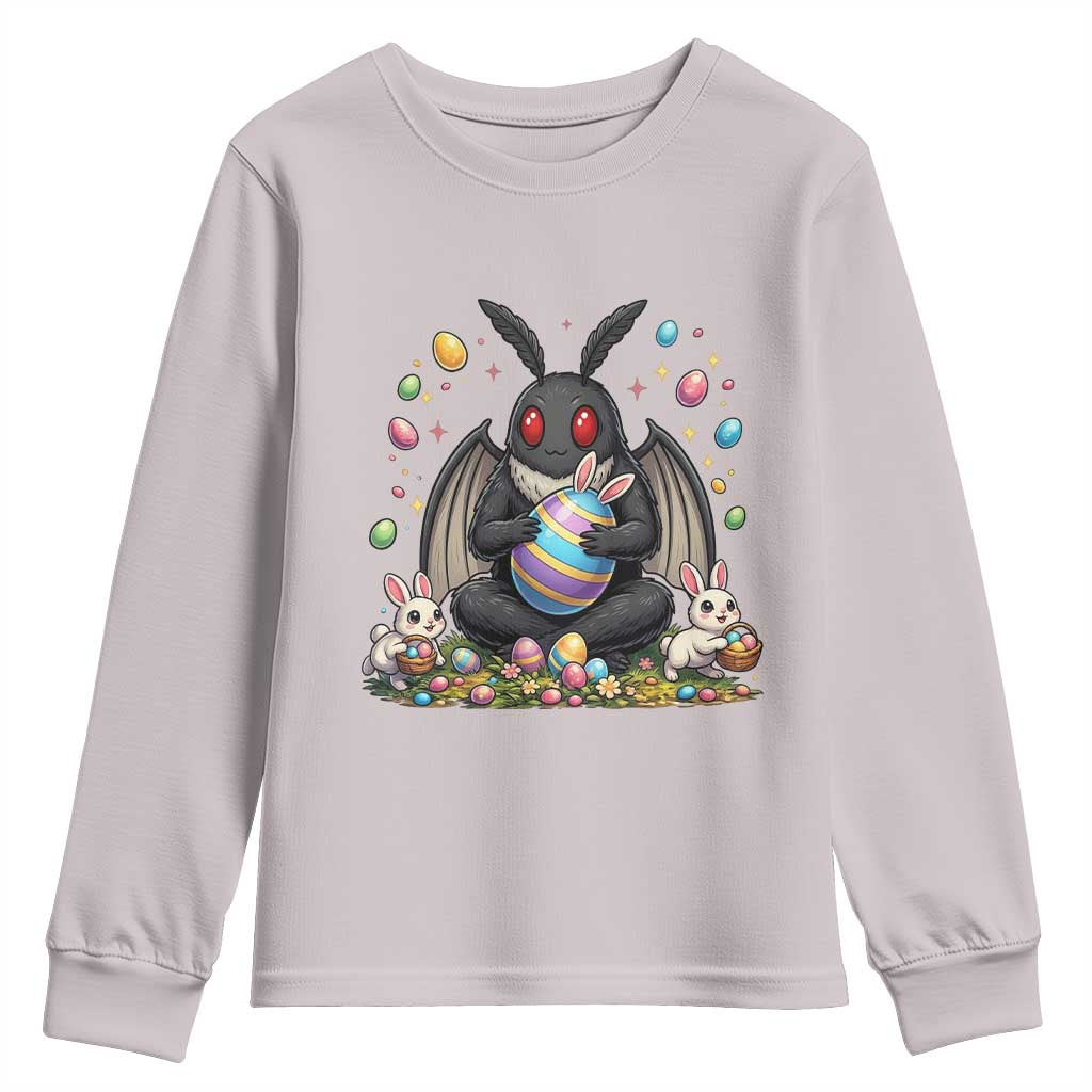 Mothman Easter Bunny Youth Sweatshirt Funny West Virginia Cryptid Lover Gift TS12 Ice Gray Print Your Wear