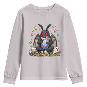 Mothman Easter Bunny Youth Sweatshirt Funny West Virginia Cryptid Lover Gift TS12 Ice Gray Print Your Wear