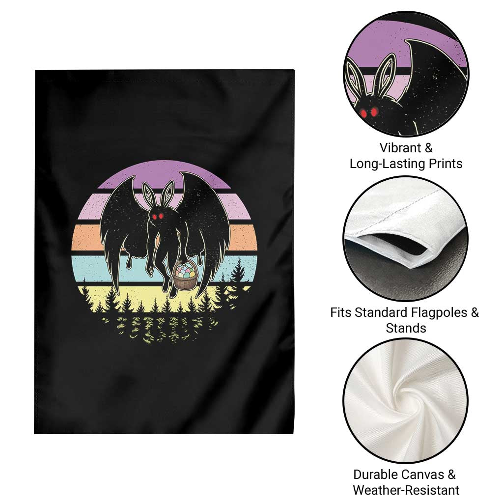 Retro Sunset Mothman Easter Egg Hunt Garden Flag Cryptid Lover Gift TS12 Print Your Wear