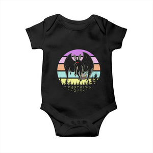Retro Sunset Mothman Easter Egg Hunt Baby Onesie Cryptid Lover Gift TS12 Black Print Your Wear