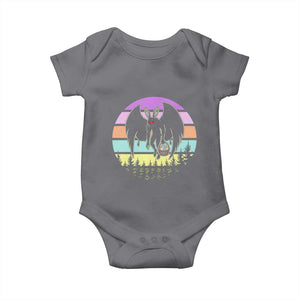 Retro Sunset Mothman Easter Egg Hunt Baby Onesie Cryptid Lover Gift TS12 Charcoal Print Your Wear