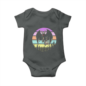 Retro Sunset Mothman Easter Egg Hunt Baby Onesie Cryptid Lover Gift TS12 Dark Heather Print Your Wear