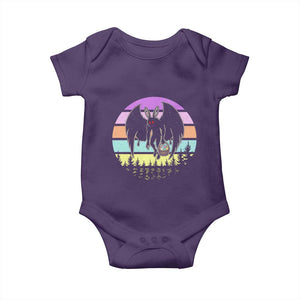 Retro Sunset Mothman Easter Egg Hunt Baby Onesie Cryptid Lover Gift TS12 Purple Print Your Wear