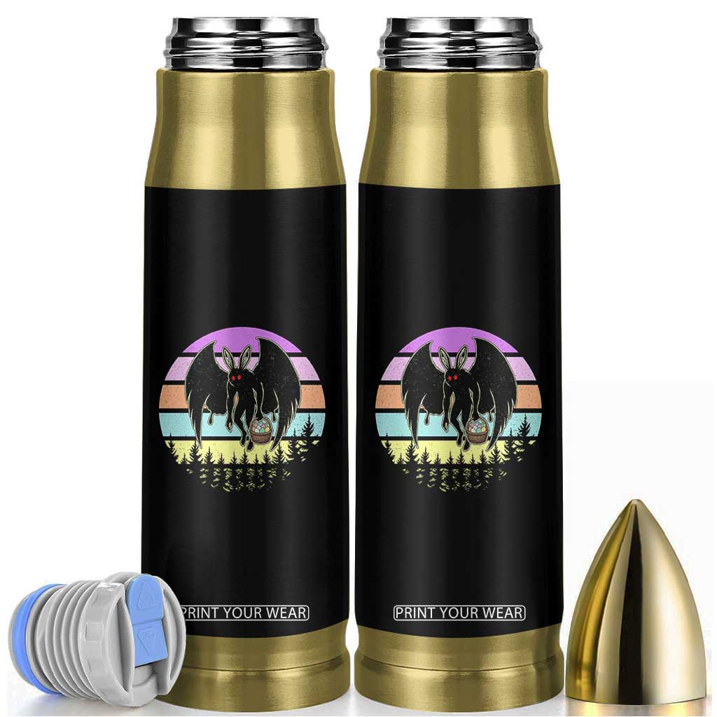 Retro Sunset Mothman Easter Egg Hunt Bullet Tumbler Cryptid Lover Gift TS12 Black Print Your Wear