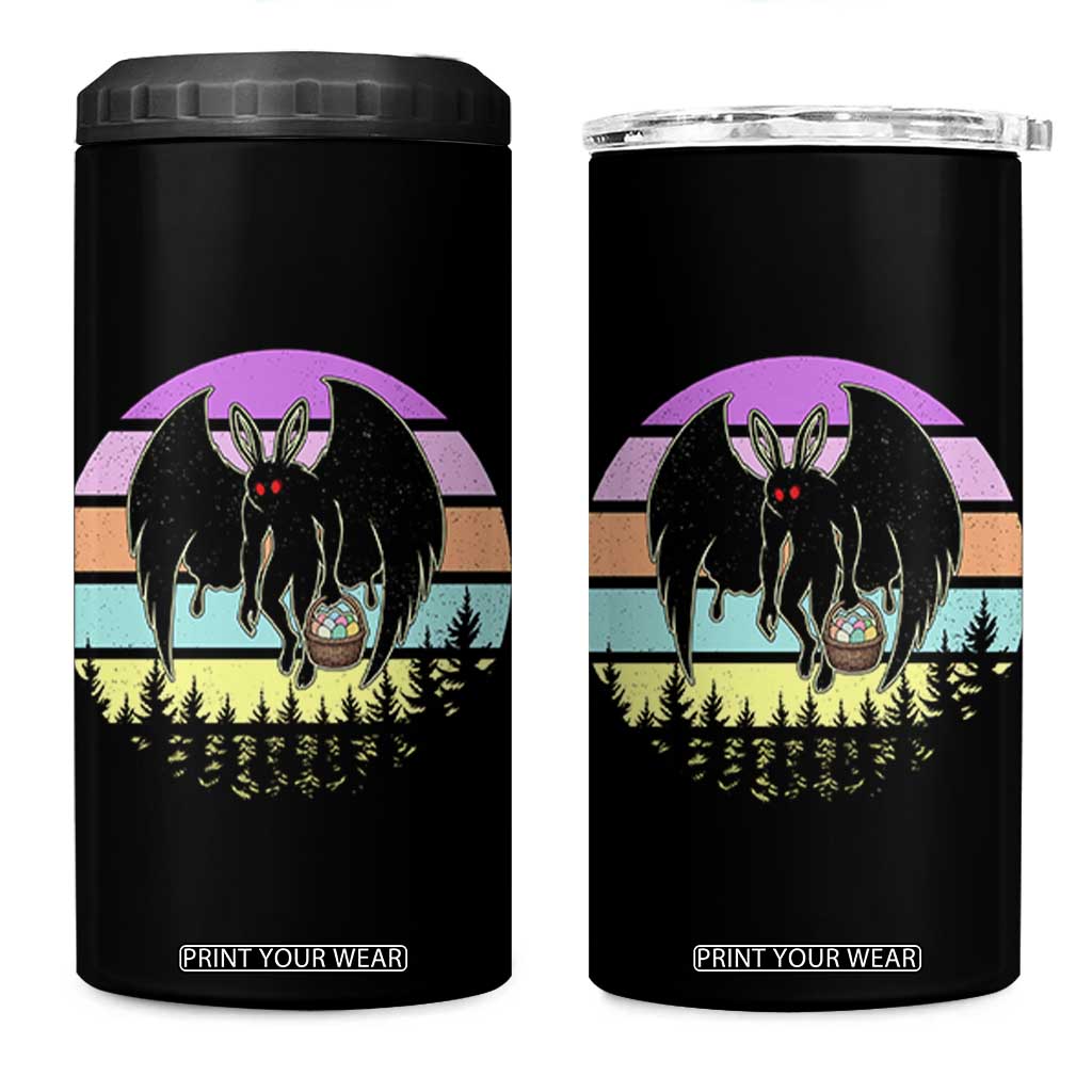Retro Sunset Mothman Easter Egg Hunt 4 in 1 Can Cooler Tumbler Cryptid Lover Gift TS12 One Size: 16 oz Black Print Your Wear