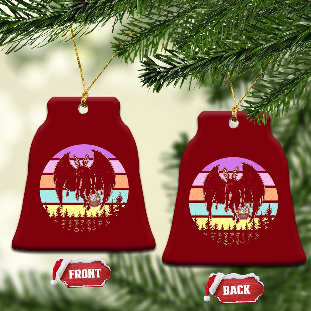 Retro Sunset Mothman Easter Egg Hunt Ceramic Ornament Cryptid Lover Gift TS12 Print Your Wear