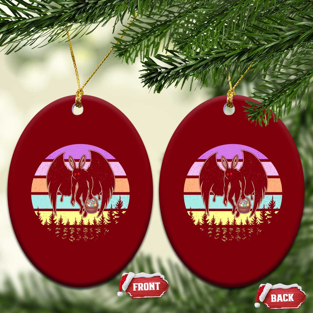 Retro Sunset Mothman Easter Egg Hunt Ceramic Ornament Cryptid Lover Gift TS12 Print Your Wear
