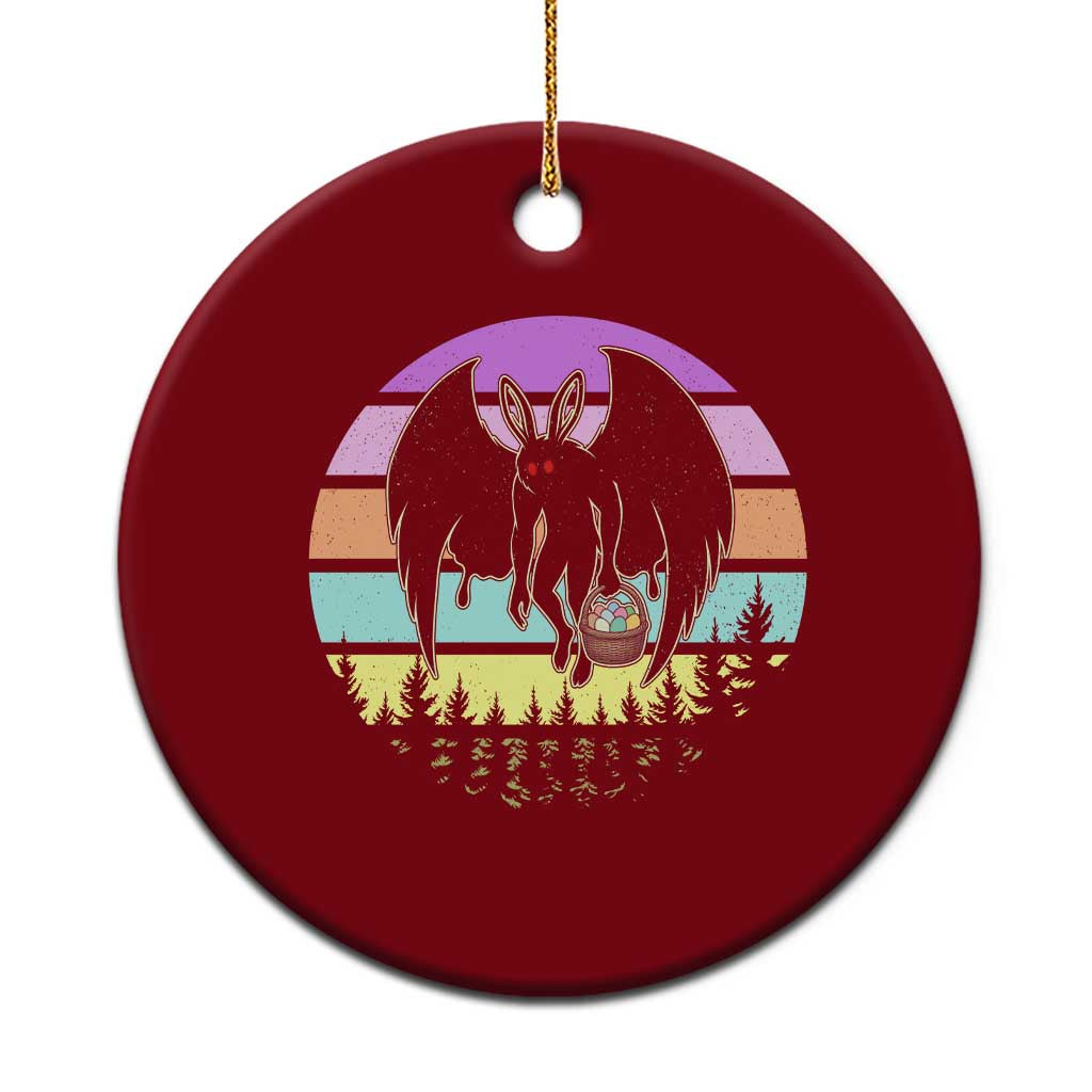 Retro Sunset Mothman Easter Egg Hunt Ceramic Ornament Cryptid Lover Gift TS12 1pc Red Print Your Wear