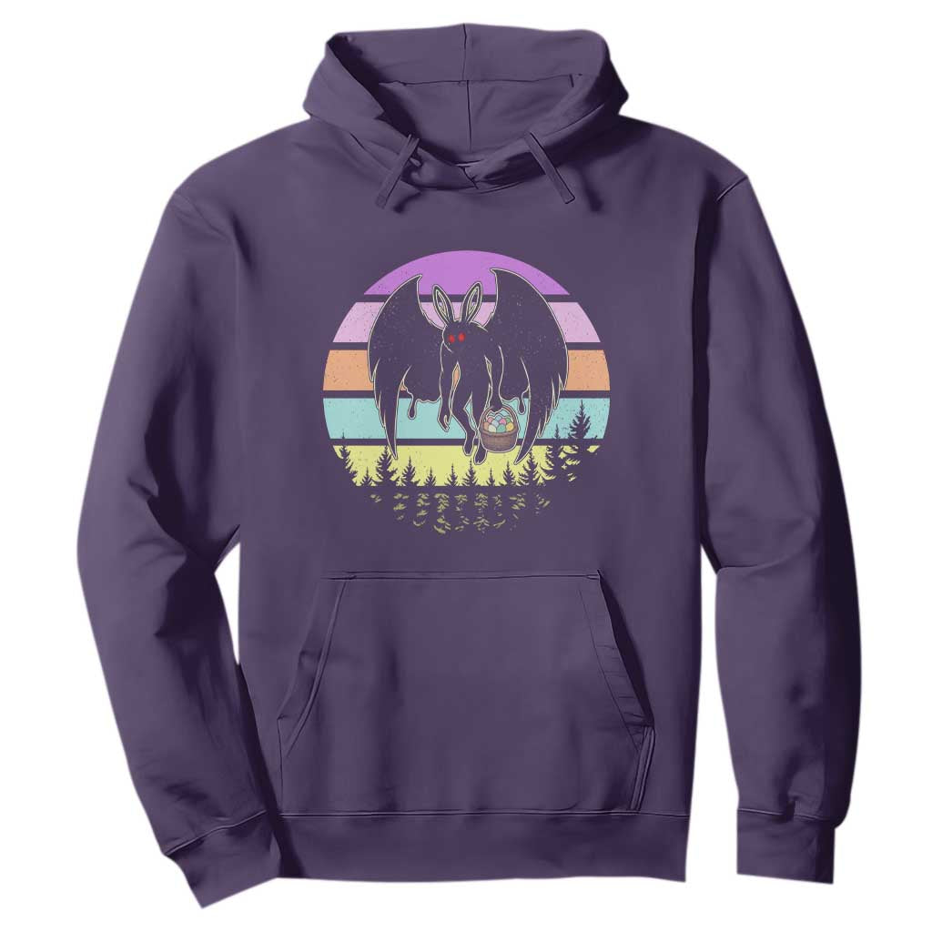 Retro Sunset Mothman Easter Egg Hunt Hoodie Cryptid Lover Gift TS12 Purple Print Your Wear
