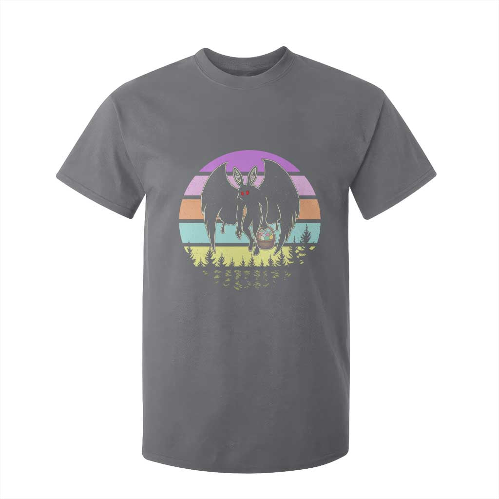 Retro Sunset Mothman Easter Egg Hunt T Shirt For Kid Cryptid Lover Gift TS12 Charcoal Print Your Wear