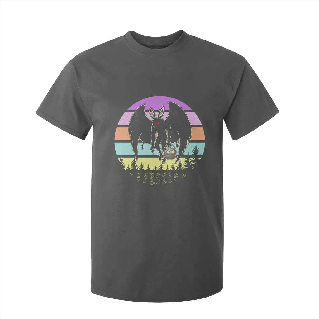 Retro Sunset Mothman Easter Egg Hunt T Shirt For Kid Cryptid Lover Gift TS12 Dark Heather Print Your Wear
