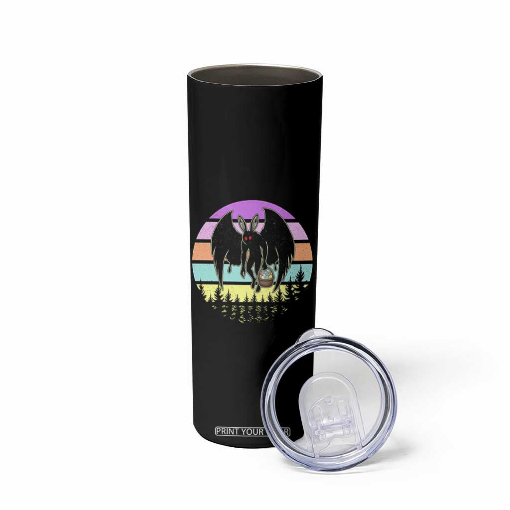 Retro Sunset Mothman Easter Egg Hunt Skinny Tumbler Cryptid Lover Gift TS12 Print Your Wear