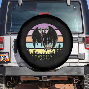 Retro Sunset Mothman Easter Egg Hunt Spare Tire Cover Cryptid Lover Gift TS12 No hole Black Print Your Wear