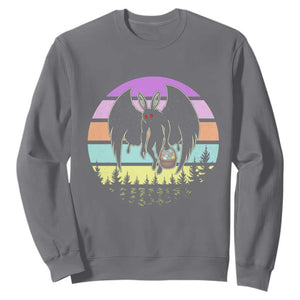 Retro Sunset Mothman Easter Egg Hunt Sweatshirt Cryptid Lover Gift TS12 Charcoal Print Your Wear