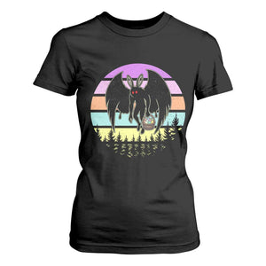 Retro Sunset Mothman Easter Egg Hunt T Shirt For Women Cryptid Lover Gift TS12 Black Print Your Wear