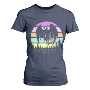Retro Sunset Mothman Easter Egg Hunt T Shirt For Women Cryptid Lover Gift TS12 Navy Print Your Wear