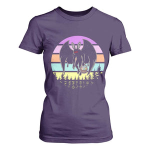 Retro Sunset Mothman Easter Egg Hunt T Shirt For Women Cryptid Lover Gift TS12 Purple Print Your Wear