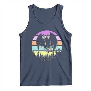 Retro Sunset Mothman Easter Egg Hunt Tank Top Cryptid Lover Gift TS12 Navy Print Your Wear