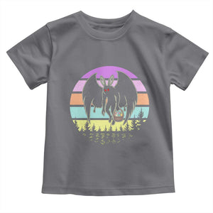 Retro Sunset Mothman Easter Egg Hunt Toddler T Shirt Cryptid Lover Gift TS12 Charcoal Print Your Wear