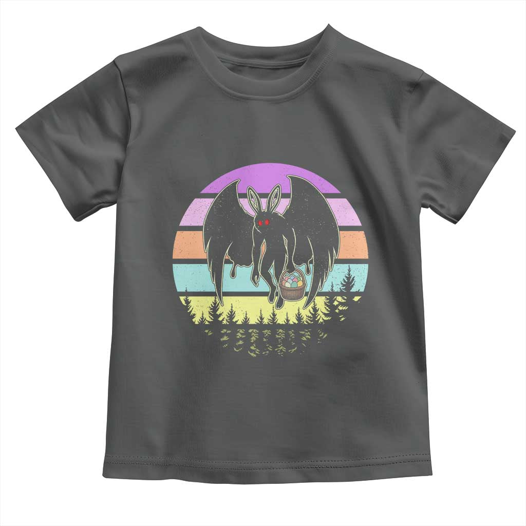 Retro Sunset Mothman Easter Egg Hunt Toddler T Shirt Cryptid Lover Gift TS12 Dark Heather Print Your Wear