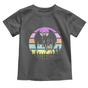 Retro Sunset Mothman Easter Egg Hunt Toddler T Shirt Cryptid Lover Gift TS12 Dark Heather Print Your Wear