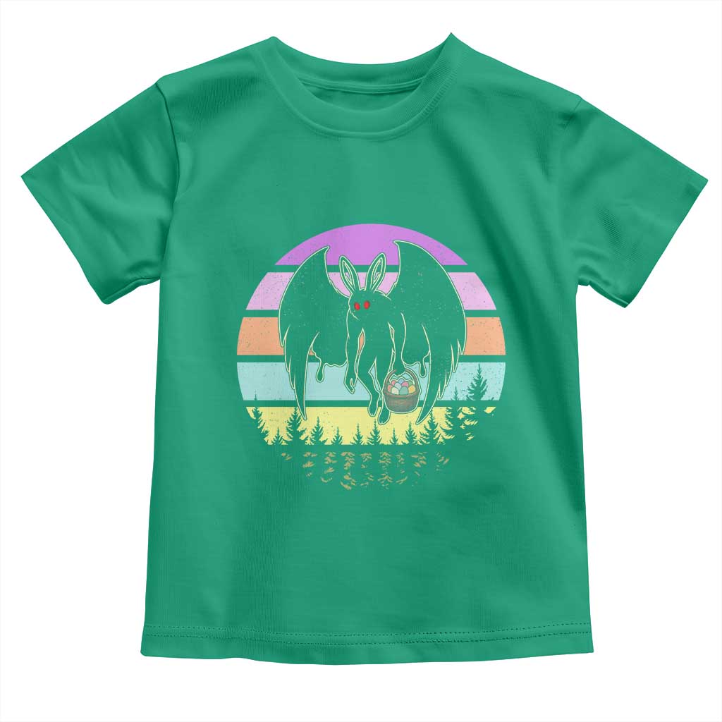 Retro Sunset Mothman Easter Egg Hunt Toddler T Shirt Cryptid Lover Gift TS12 Irish Green Print Your Wear