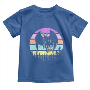 Retro Sunset Mothman Easter Egg Hunt Toddler T Shirt Cryptid Lover Gift TS12 Royal Blue Print Your Wear