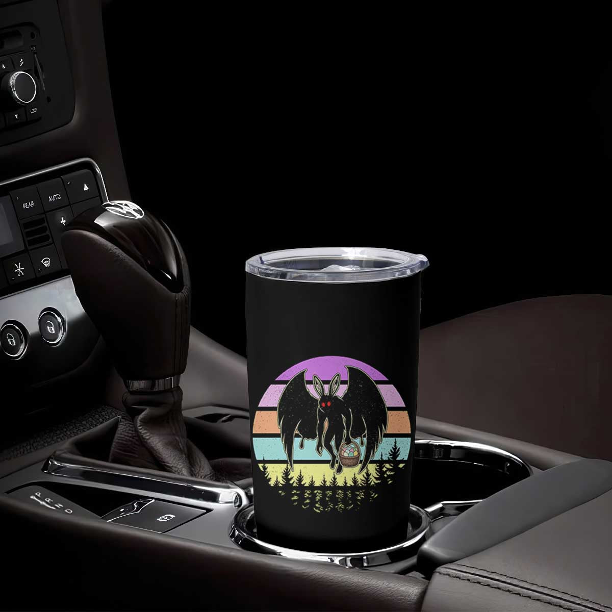 Retro Sunset Mothman Easter Egg Hunt Tumbler Cup Cryptid Lover Gift TS12 Print Your Wear