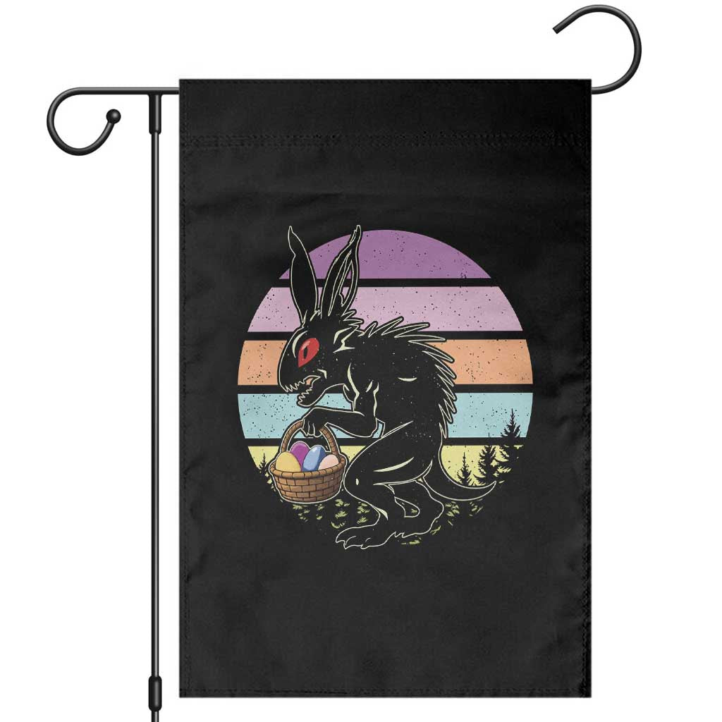 Retro Sunset Chupacabra Easter Egg Hunt Garden Flag Cryptid Lover Gift TS12 Black Print Your Wear
